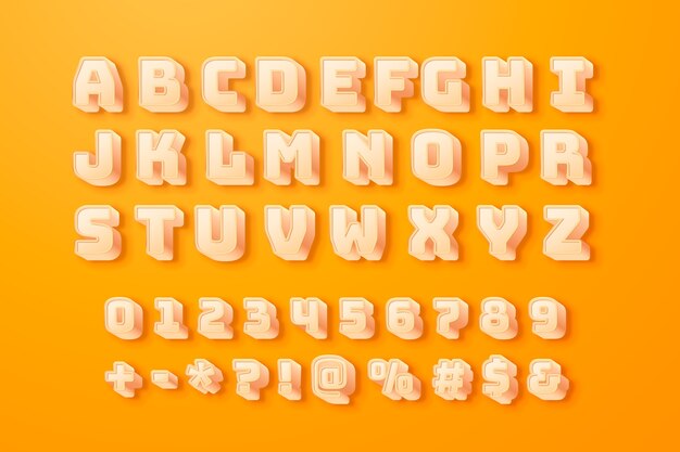 gradient 3d numbers element