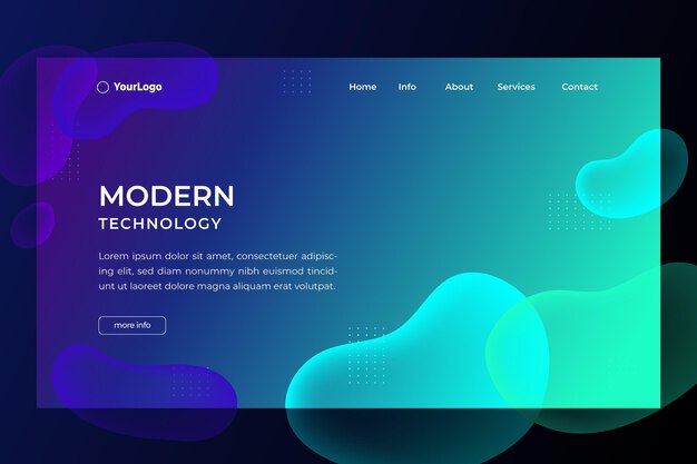 gradient abstract fluid technology landing page