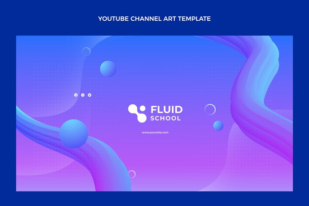 gradient abstract fluid technology youtube channel art