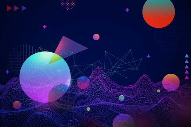 Gradient abstract wireframe background