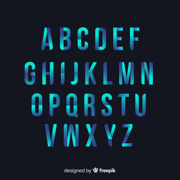 gradient alphabet template flat design