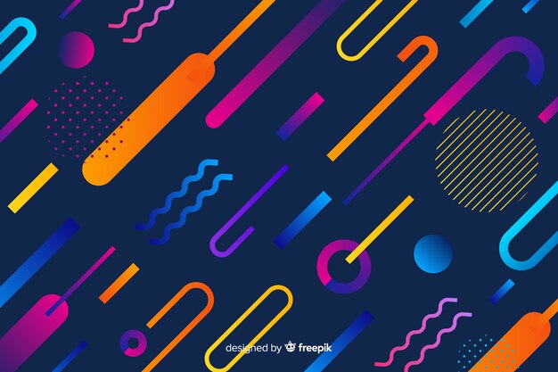 Gradient background với các hình dạng động