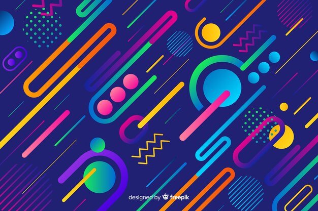 Gradient background với các hình dạng động