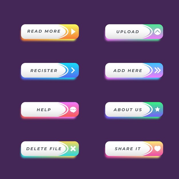 Gradient call to action button pack