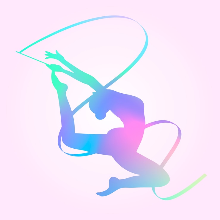 Miễn phí Vector gradient colorful gymnastics silhouette