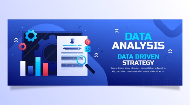 gradient data analysis facebook cover template