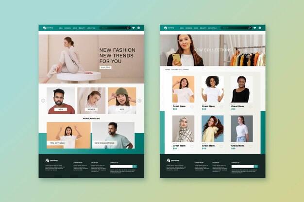 gradient e-commerce website template