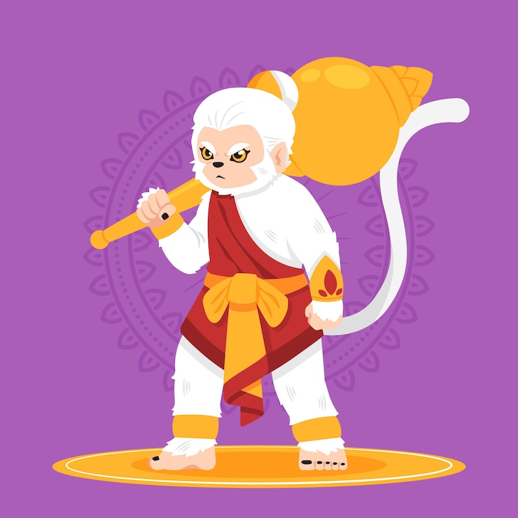 Miễn phí Vector gradient hanuman jayanti illustration