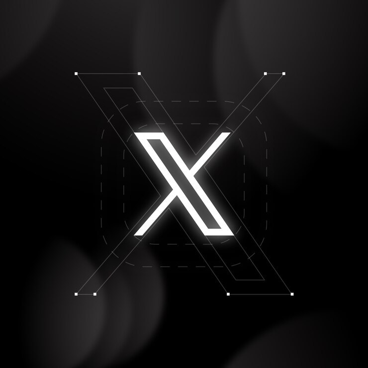 Miễn phí Vector gradient monochrome twitter logo template