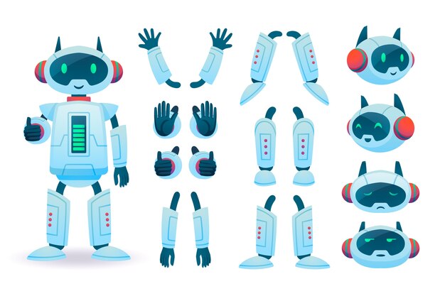 gradient robot character constructor illustration