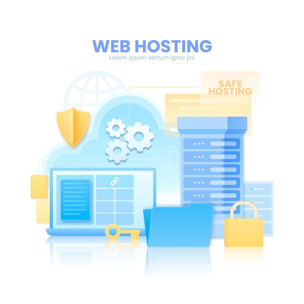 gradient  website hosting illustration
