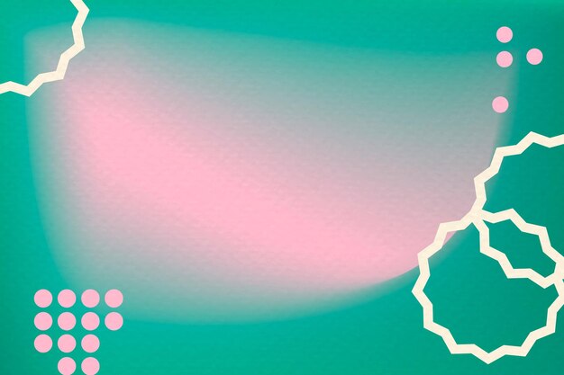 green gradient background vector in abstract memphis style with funky border