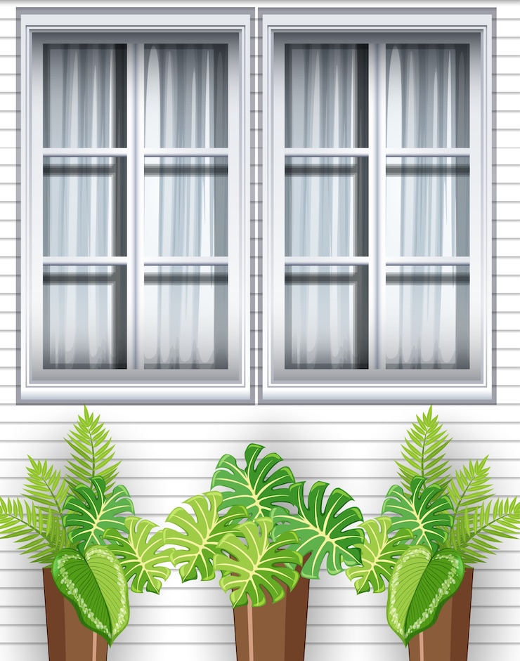 Miễn phí Vector green plants in front of the house