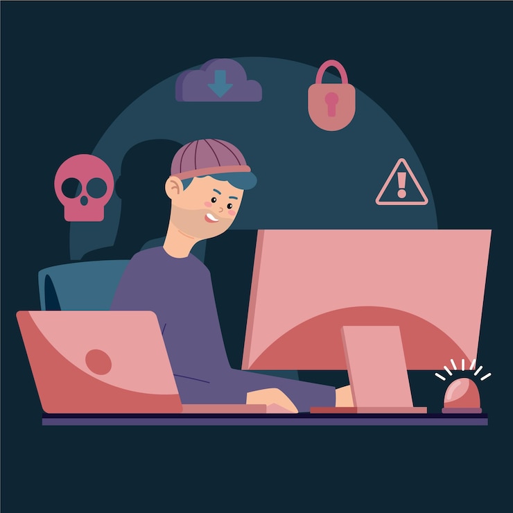 Miễn phí Vector hacker activity illustrated design