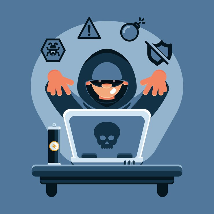 Miễn phí Vector hacker activity stealing personal information