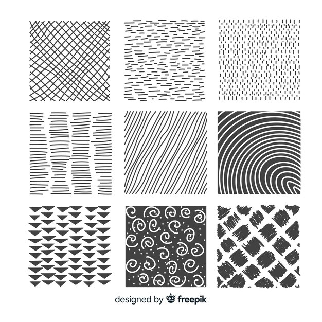 Hand drawn abstract shape pattern collection