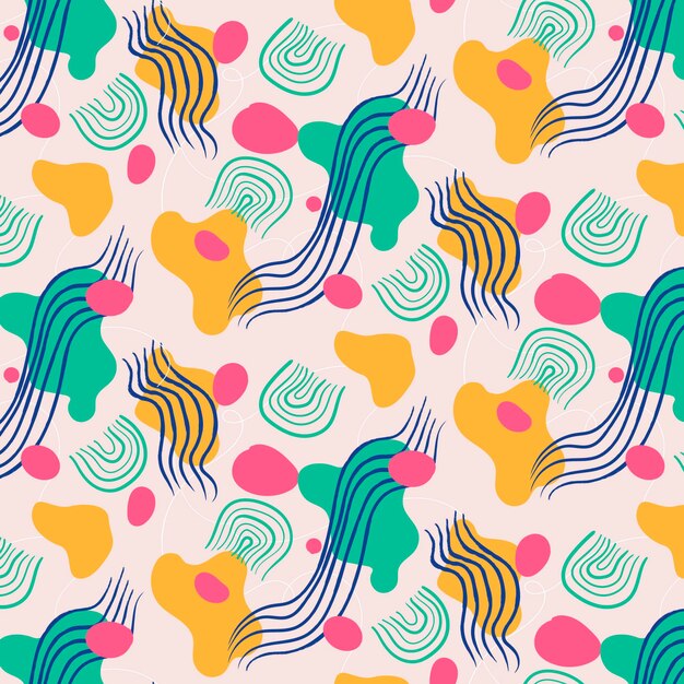 hand drawn abstract shapes pattern design