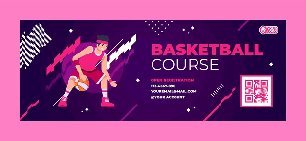 hand drawn basketball facebook cover