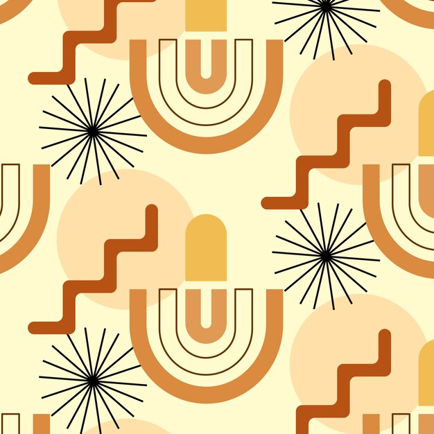 Hand drawn boho geometric pattern