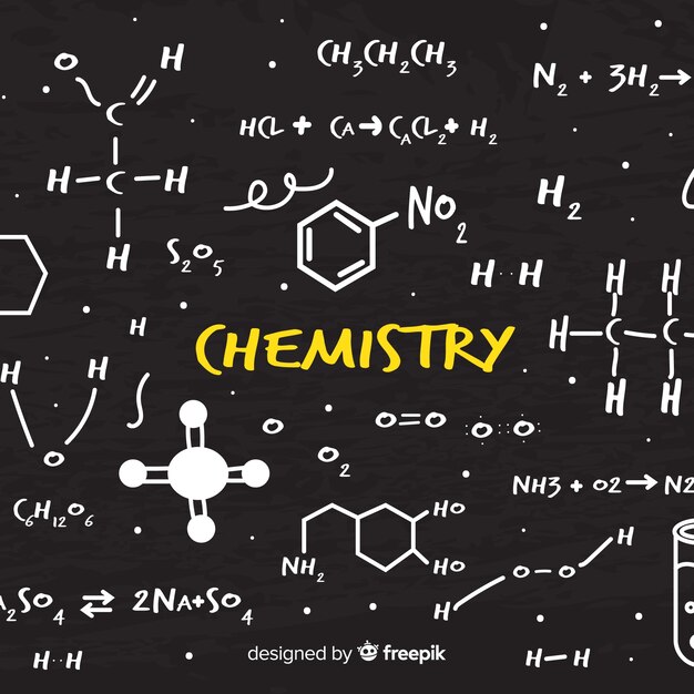 hand drawn chemistry blackboard