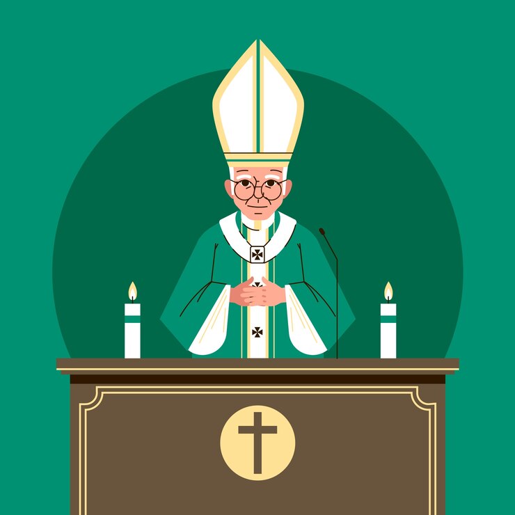 Miễn phí Vector hand drawn flat design pastor illustration