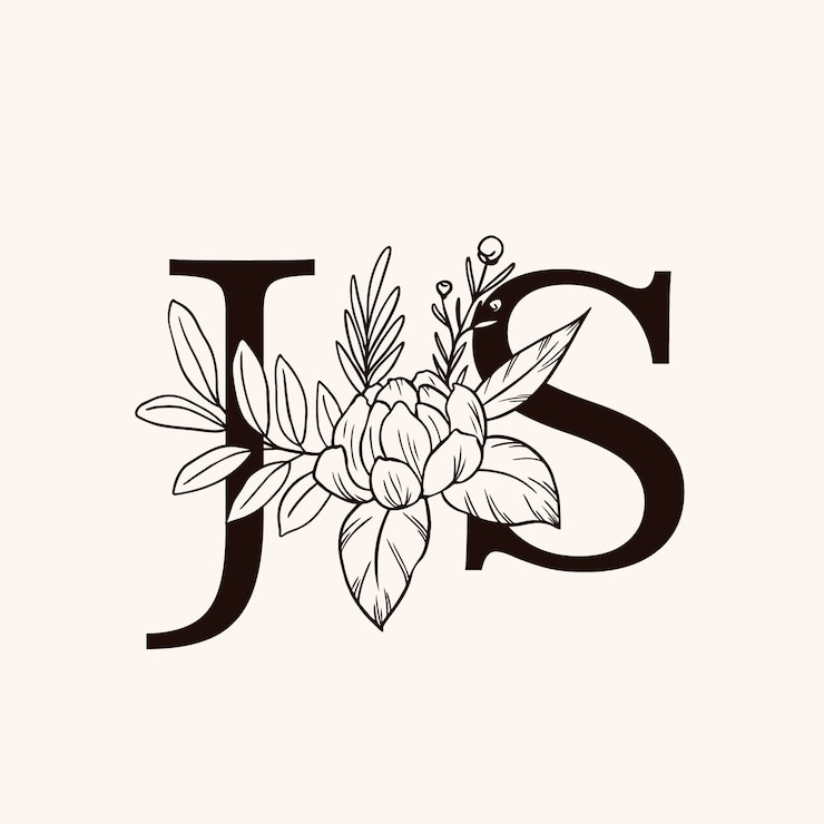 Miễn phí Vector hand drawn floral monogram logo