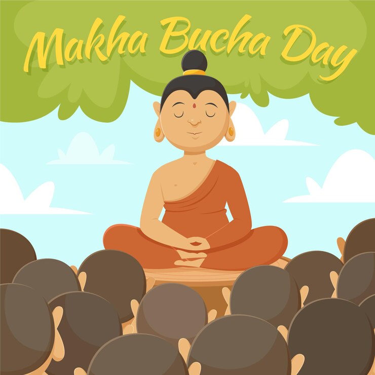 Miễn phí Vector hand-drawn makha bucha day illustration