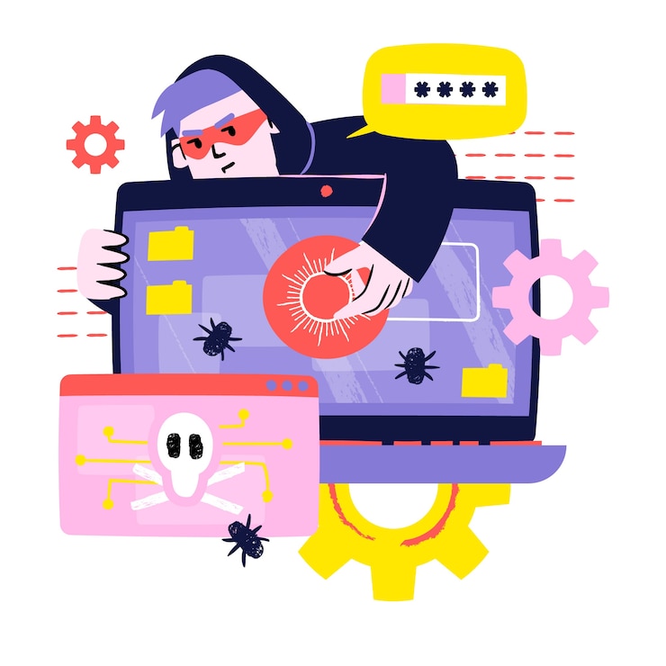 Miễn phí Vector hand drawn ransomware illustration