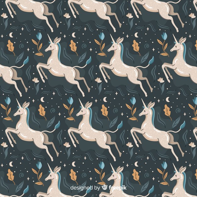 hand drawn unicorn pattern