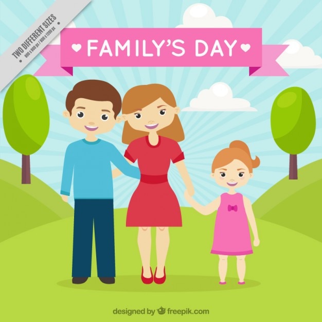 Miễn phí Vector happy family in the park background