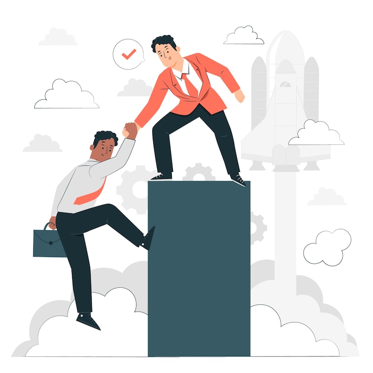 Miễn phí Vector helping a partner concept illustration