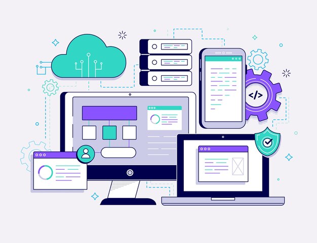 Hình ảnh minh họa API thiết kế phẳng vẽ tay