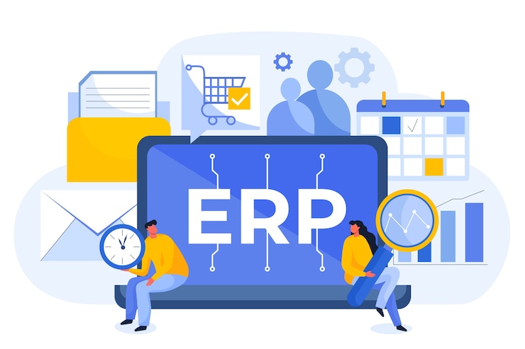Miễn phí Vector hình ảnh minh họa erp thiết kế phẳng vẽ tay