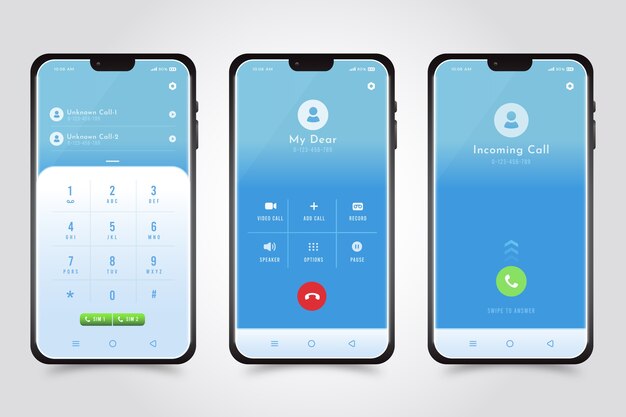 Hình ảnh minh họa giao diện màn hình cuộc gọi điện thoại gradient