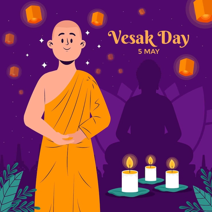 Miễn phí Vector hình ảnh minh họa phẳng cho lễ kỷ niệm vesak