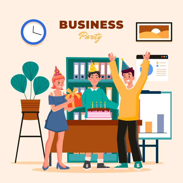 Miễn phí Vector hình ảnh minh họa tiệc kinh doanh thiết kế phẳng
