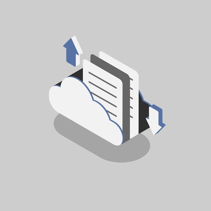 Miễn phí Vector hình minh họa đám mây với khái niệm lưu trữ đám mây
