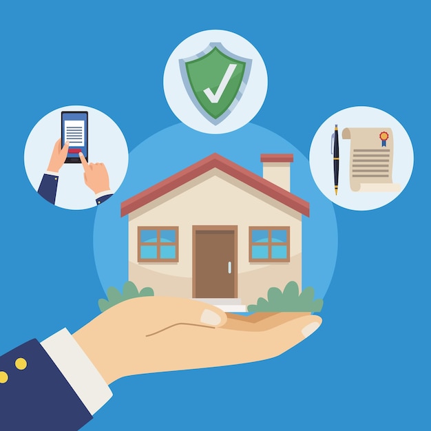 house and insurance icons