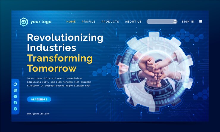 Miễn phí Vector industry 4.0  landing page