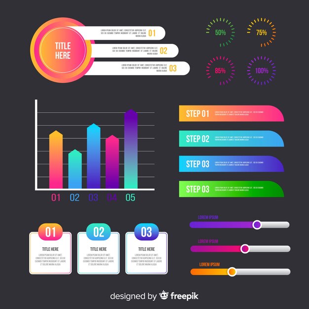 infographic gradient element set