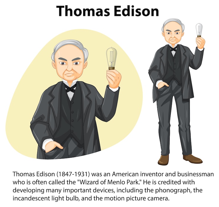 Miễn phí Vector informative biography of thomas edison