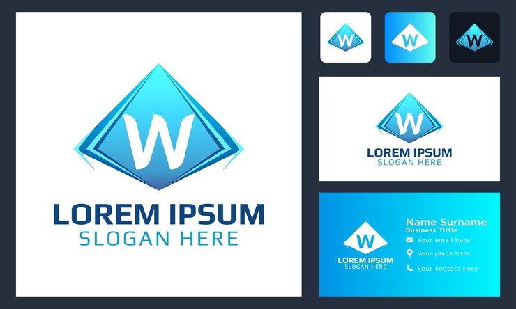 Miễn phí Vector initial monogram letter w logo crystal abstract icon logo for your company