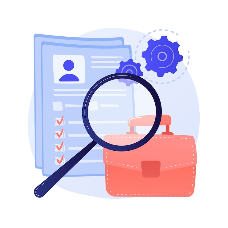 Miễn phí Vector instruction manual, guide. document with cogwheel isolated design element. male character analyzing file. business analysis, data processing, updating concept illustration