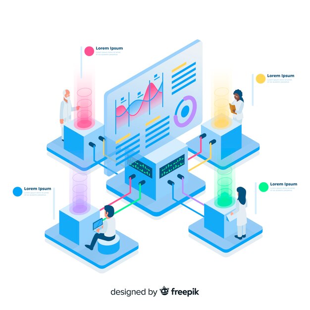 isometric chart infographic 