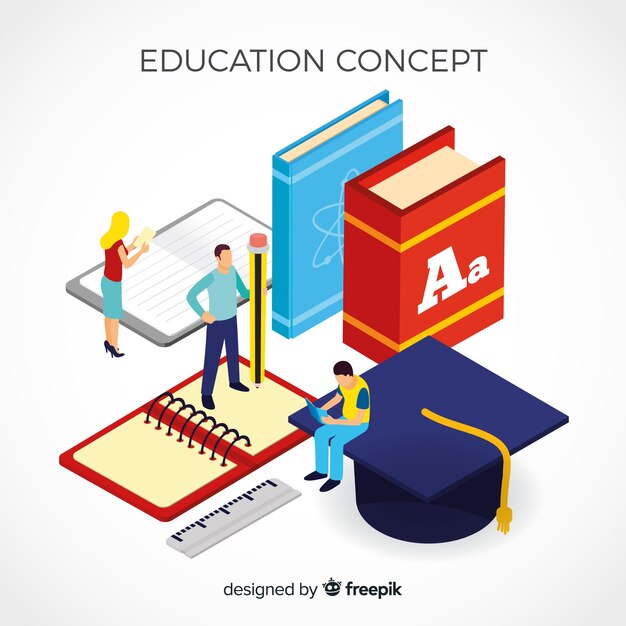 Isometric education concept
