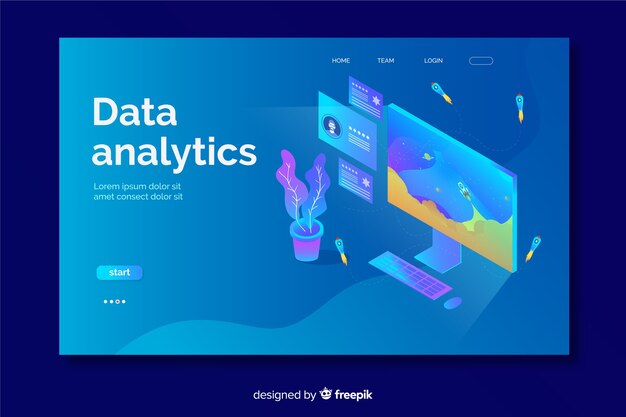 isometric landing page