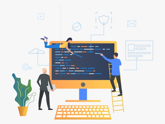 it specialists upgrading operating system illustration