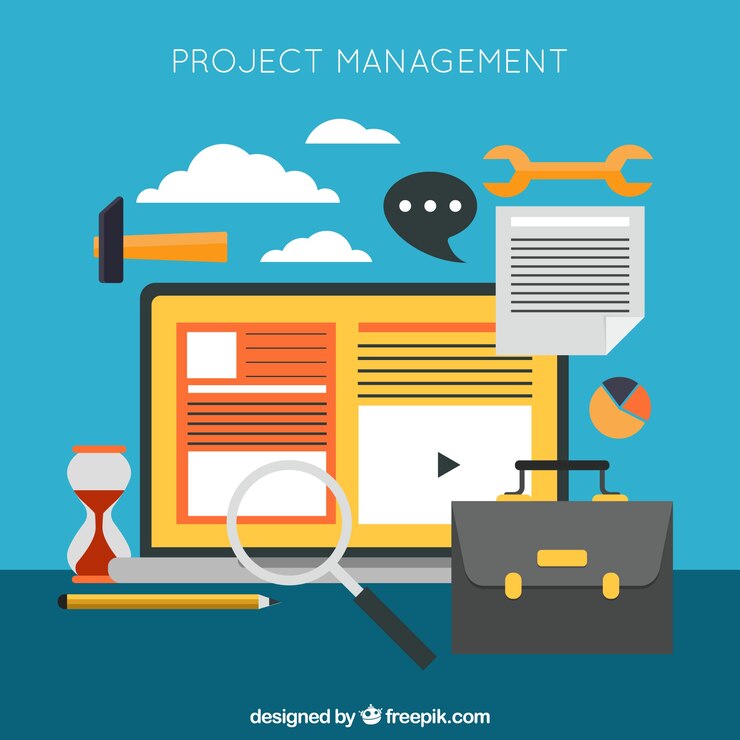 Miễn phí Vector khái niệm quản lý dự án theo phong cách phẳng