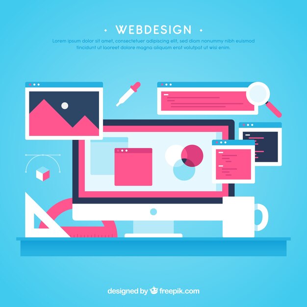 Khái niệm thiết kế web hiện đại với thiết kế phẳng