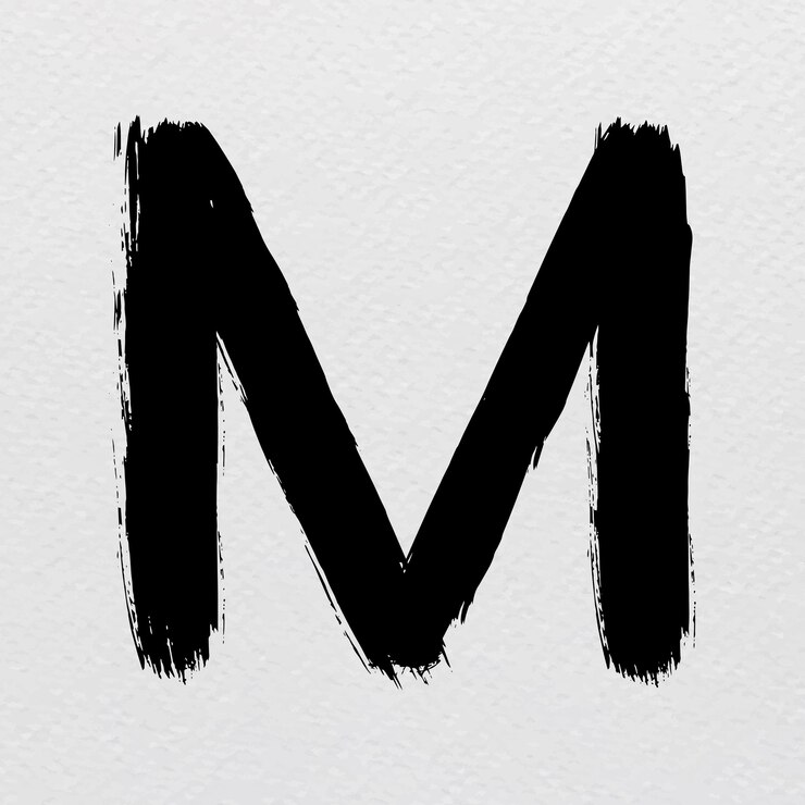 Miễn phí Vector letter m grunge hand lettering typography vector